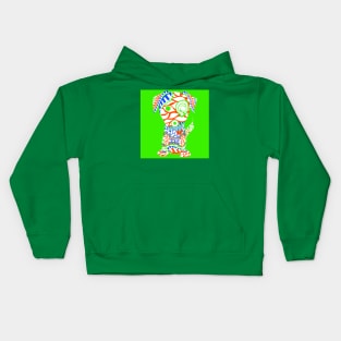 the dog in lovely bright pattern ecopop Kids Hoodie